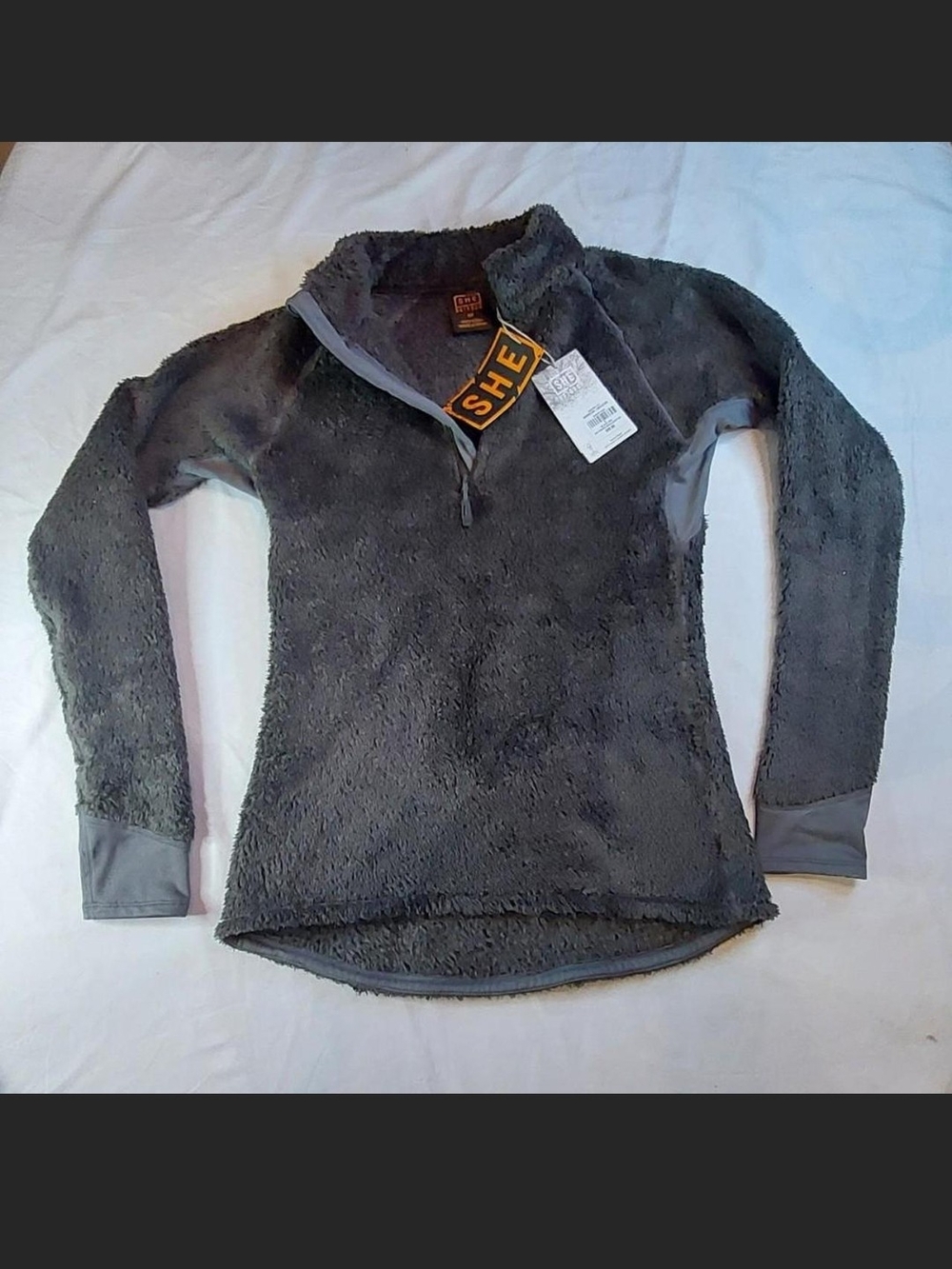 NWT SHE Outdoor Sherpa Base-Layer Long-Sleeve Top Black Ink S/P New with Tags